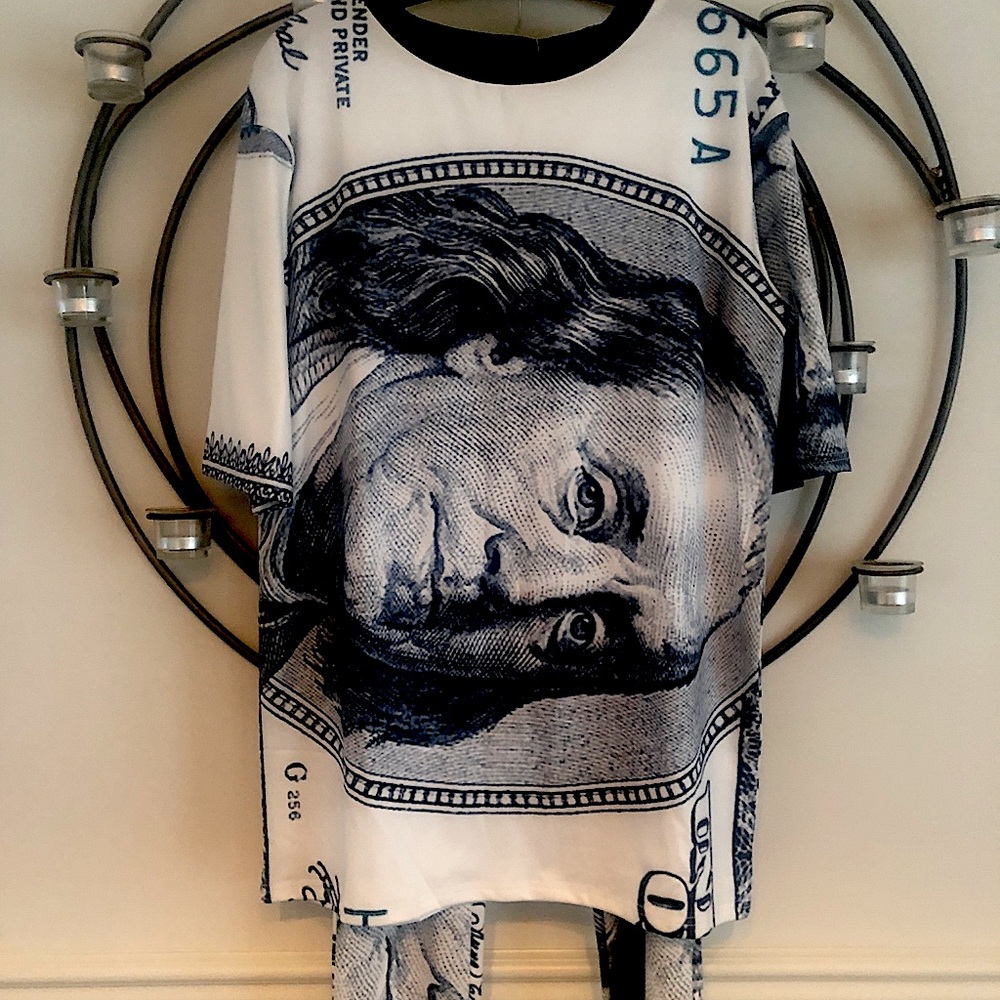 Two-Piece Set,Graphic Money Design.Smoke free home. No pets.